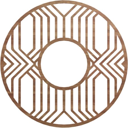 Ekena Millwork Empire Wood Fretwork Pierced Ceiling Medallion, Walnut, 38"OD x 13 7/8"ID x 1/4"T CMWP38X38X0250EPWA